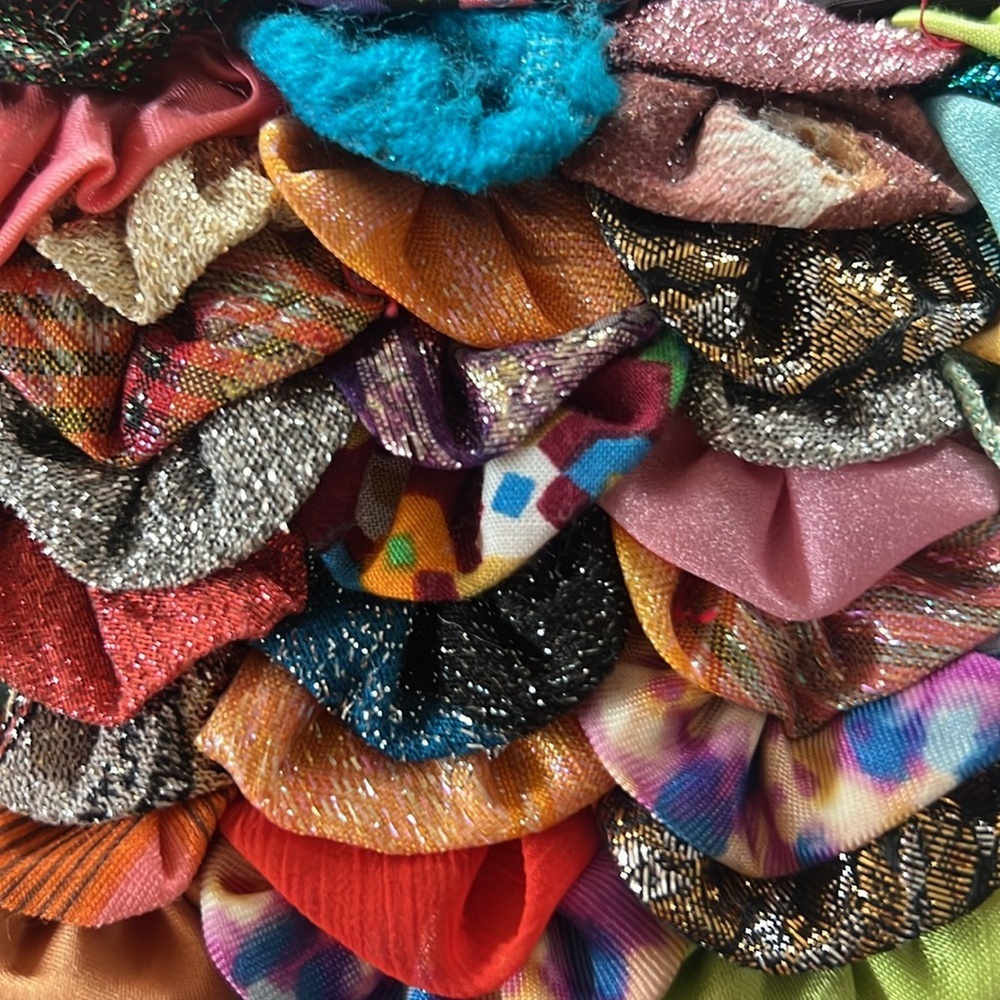 Clutch bag multicolored scallop fabric - Picture 7 of 7